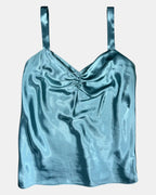 Blue Ruched Tank Top