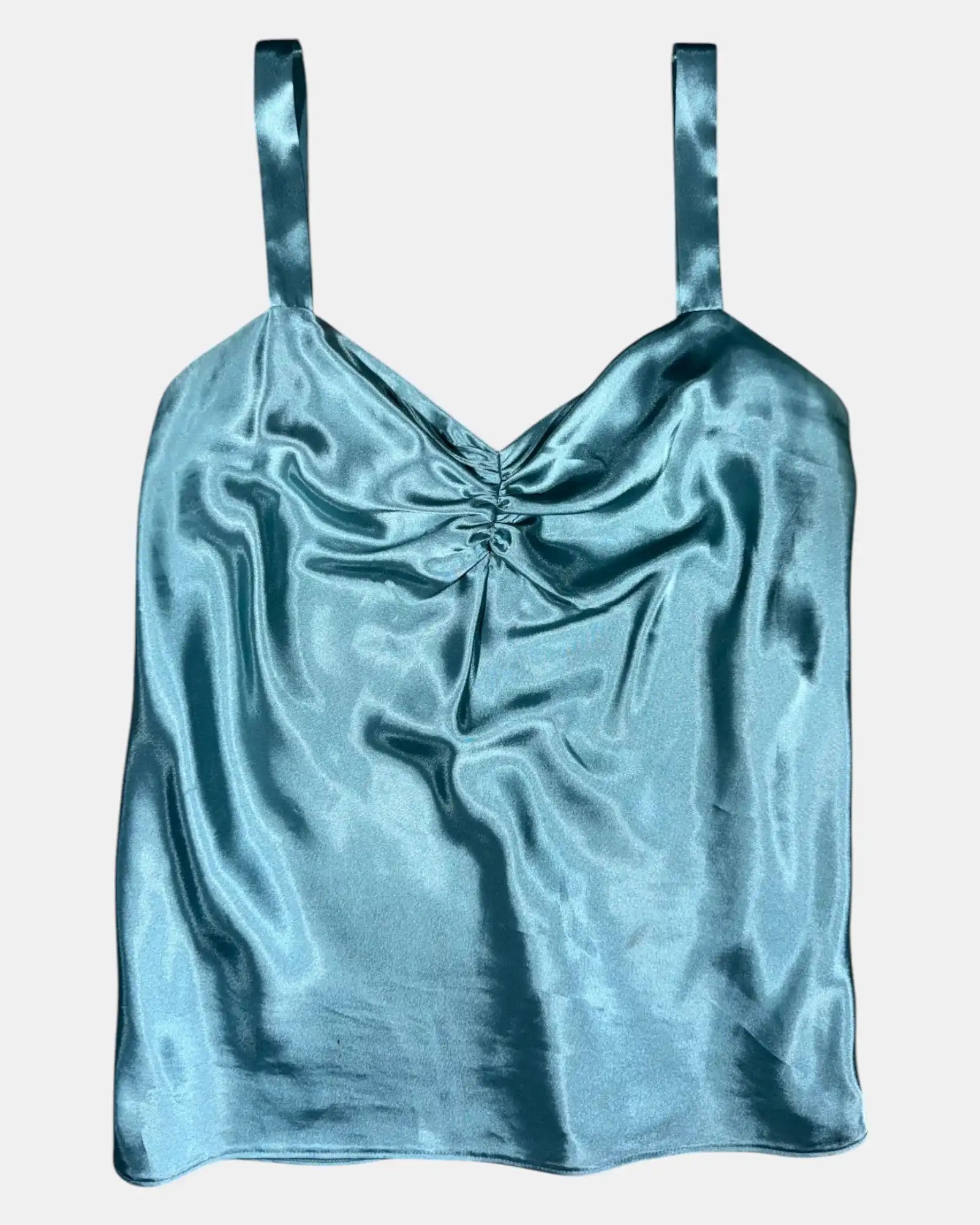 Blue Ruched Tank Top