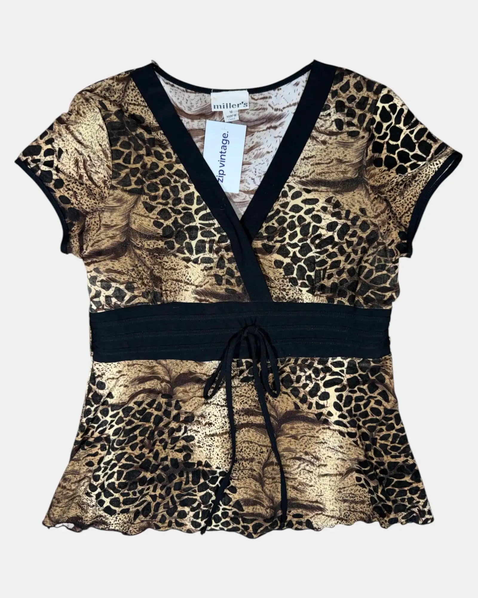 Black and Leopard Print Top