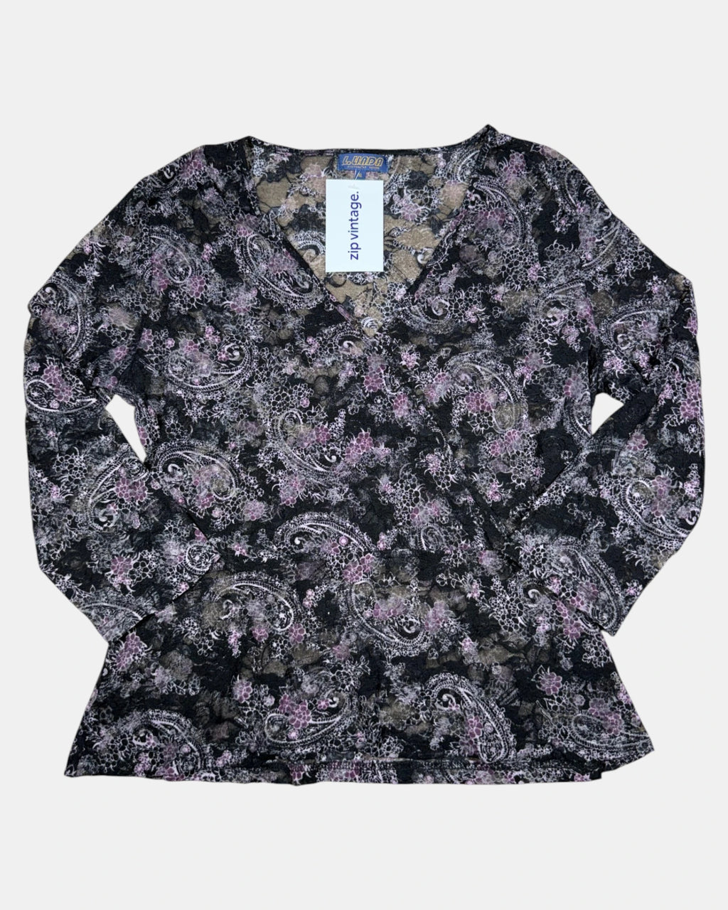 Purple and Black Mesh Long Sleeve | Size XL