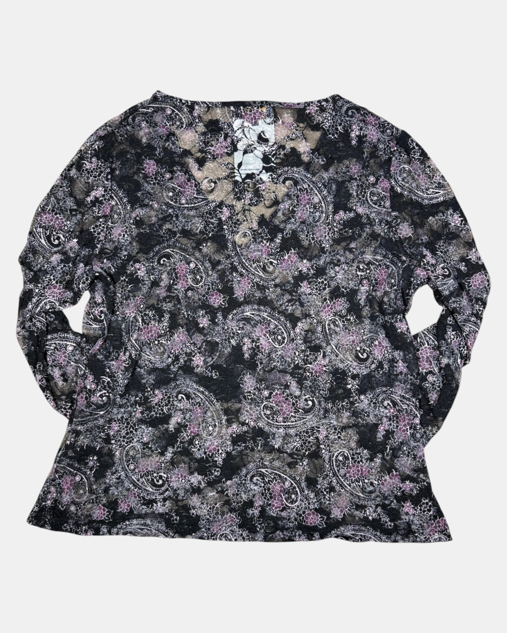 Purple and Black Mesh Long Sleeve | Size XL