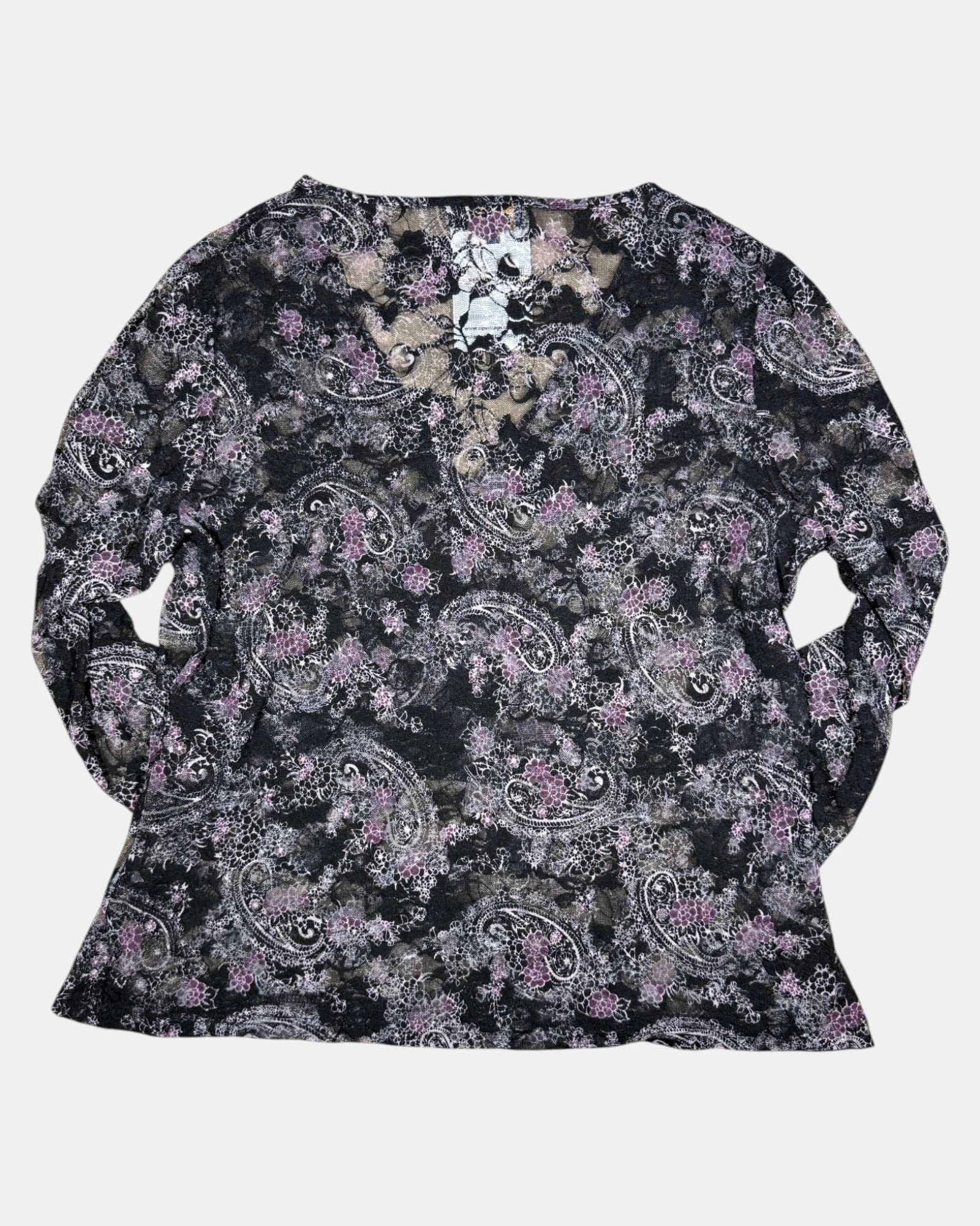 Purple and Black Mesh Long Sleeve | Size XL