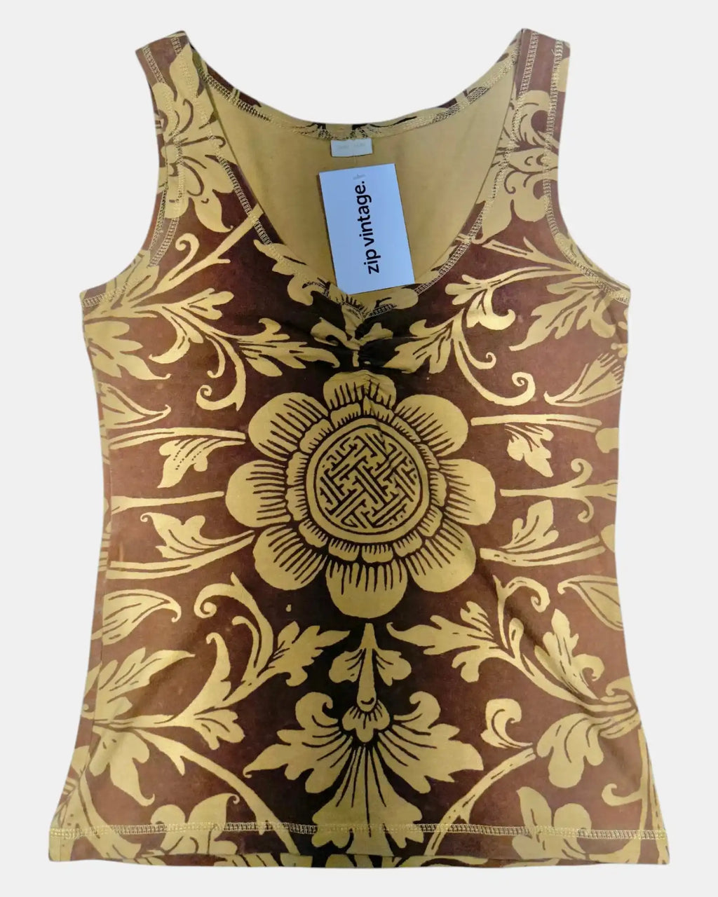 Y2K Brown and Yellow Tank Top