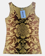 Y2K Brown and Yellow Tank Top