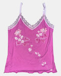 Pink Floral Cami Top | Estimated Size S - Zip Vintage