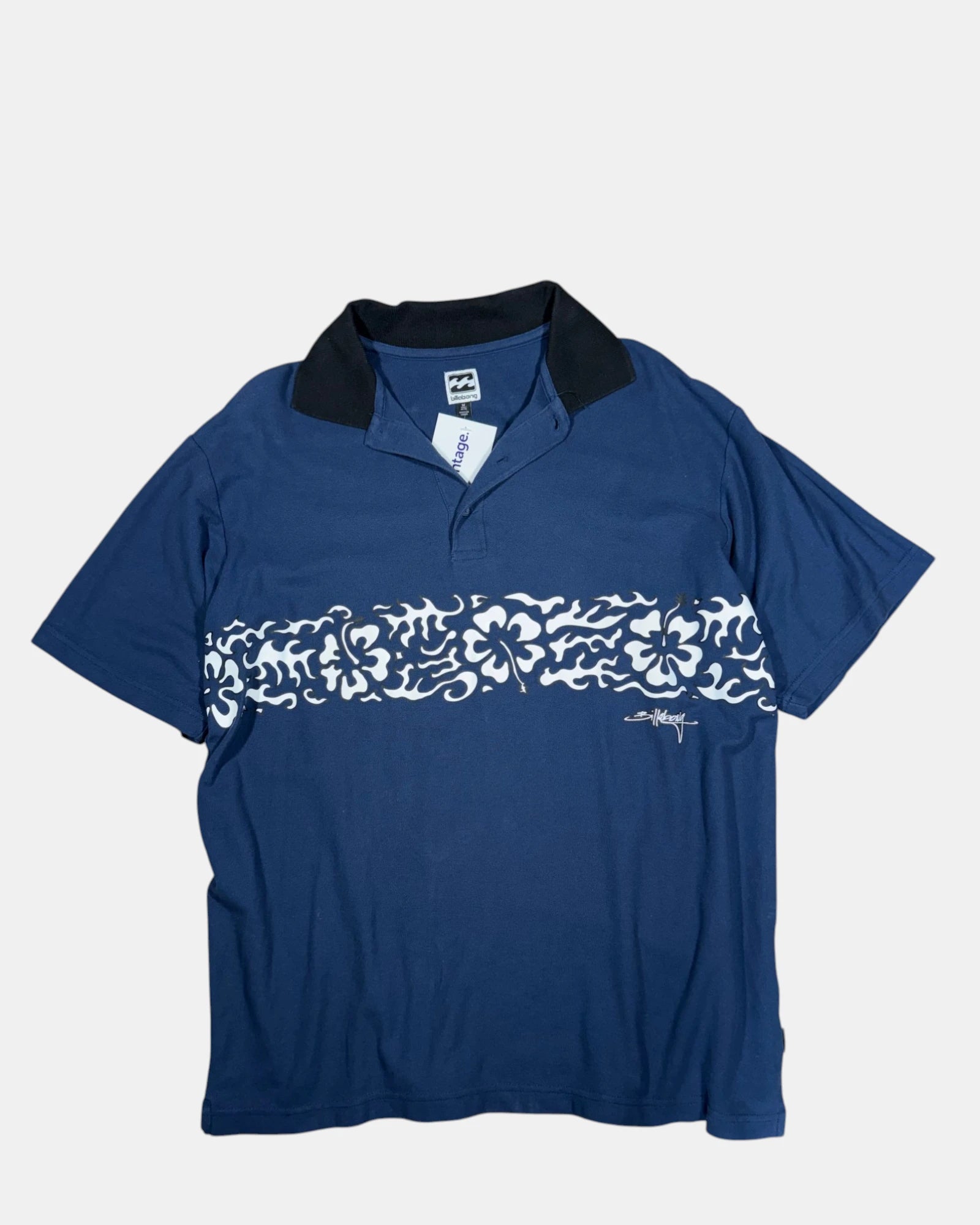 Billabong Graphic Polo Shirt | Size M - Zip Vintage