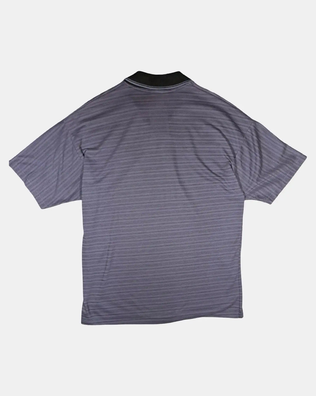 Grey Striped Plane Polo Shirt