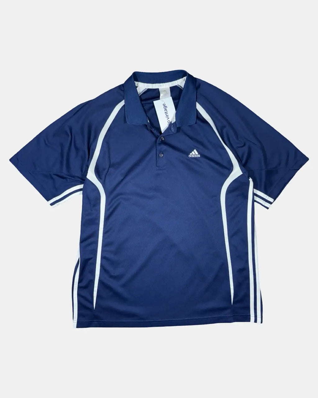 Adidas Blue Sports Polo Shirt with Stripes