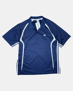 Adidas Blue Sports Polo Shirt with Stripes