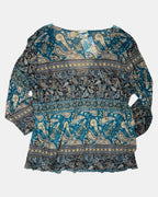 Mesh Blue Long Sleeve Top