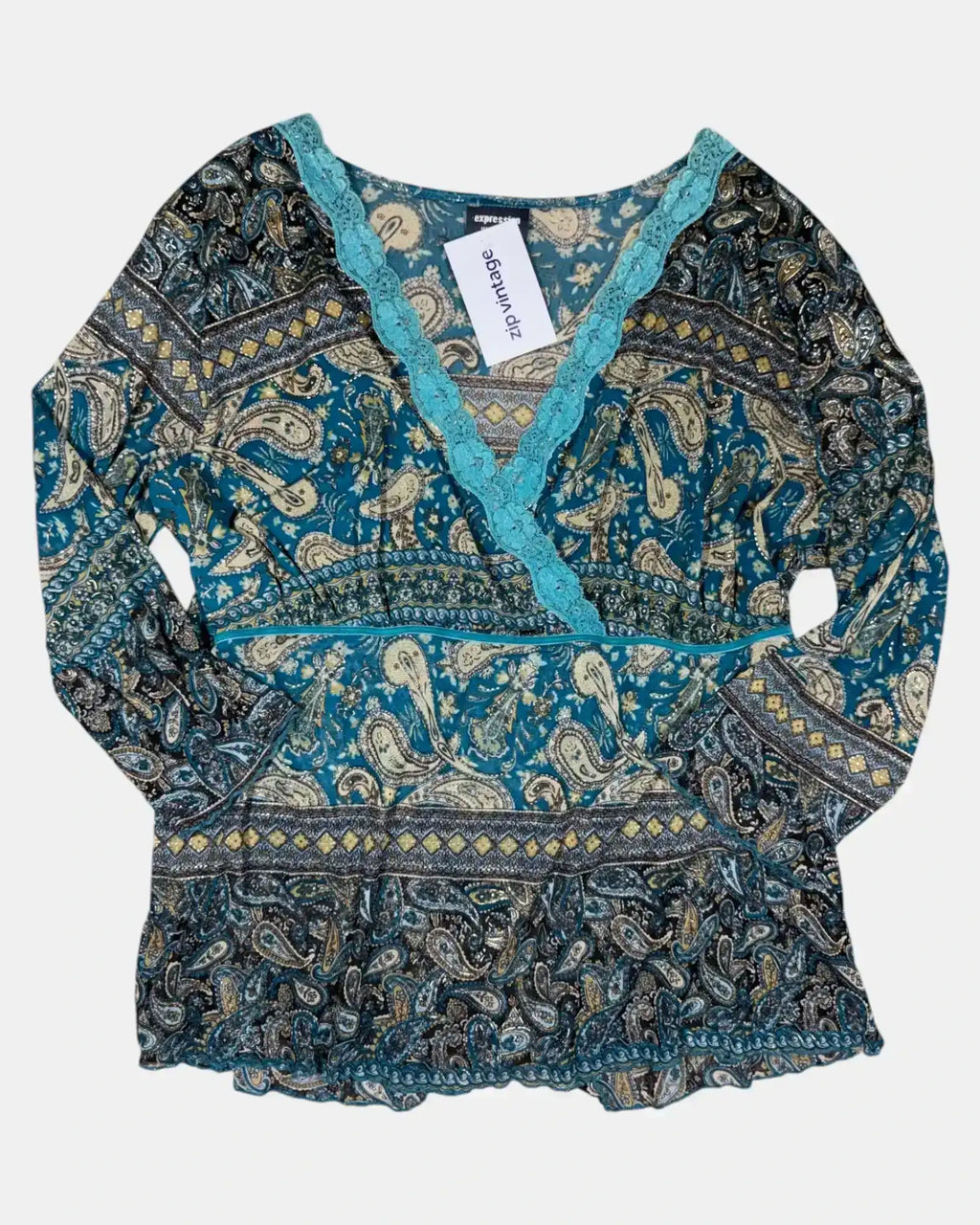 Mesh Blue Long Sleeve Top