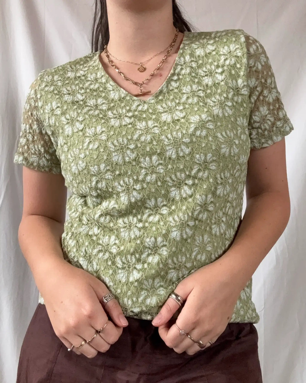 Layered Mesh Green Top