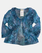 Flowy Blue Mesh Tie-Up Top | Size 10