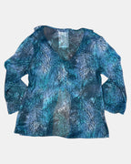 Flowy Blue Mesh Tie-Up Top | Size 10