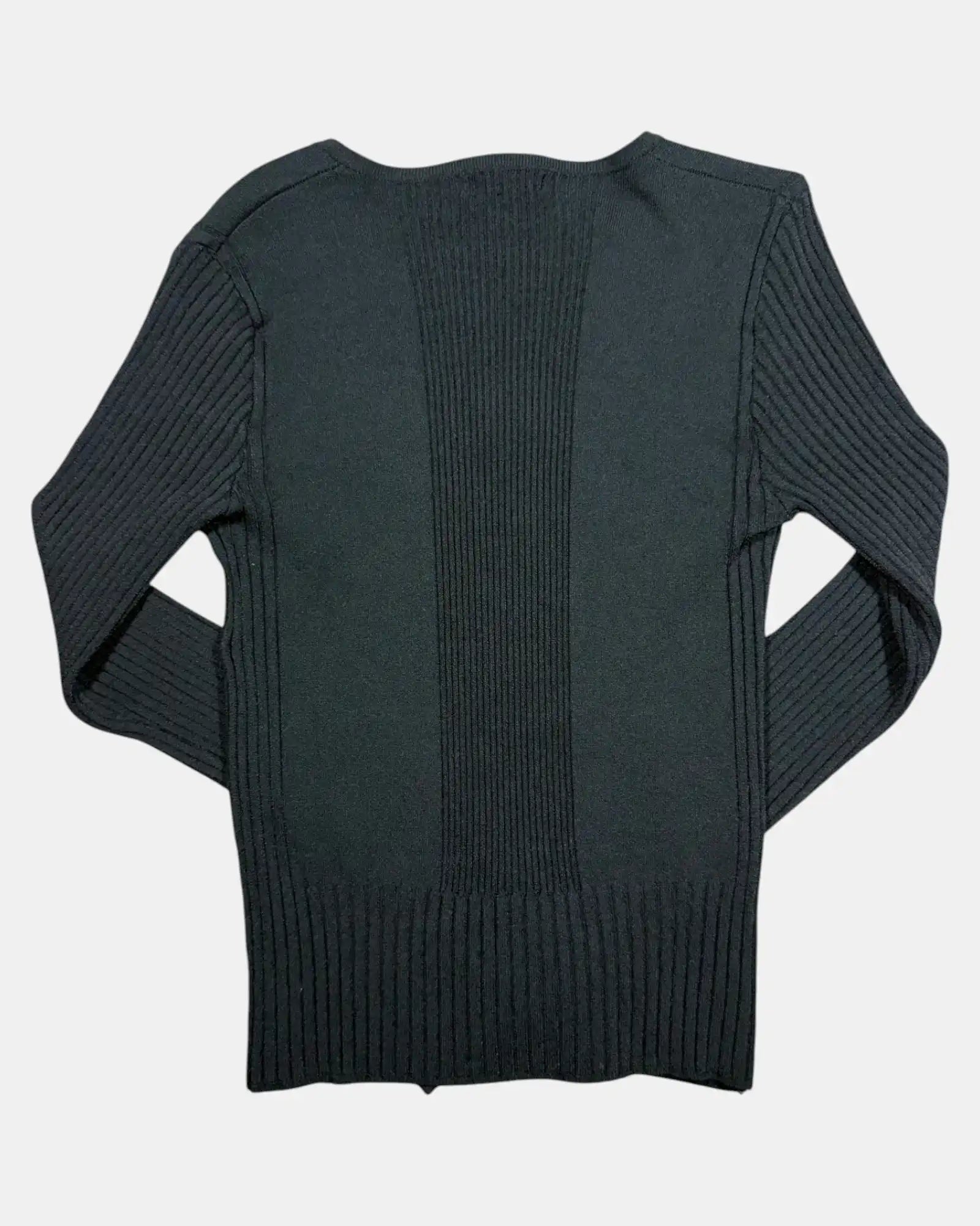 2000s Heavy Black Striped Long Sleeve
