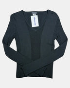 2000s Heavy Black Striped Long Sleeve