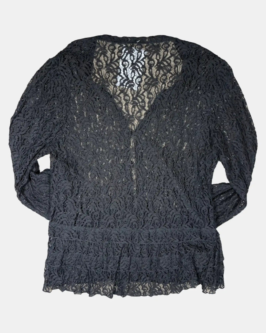 Black Mesh Button Up Top