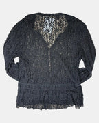 Black Mesh Button Up Top