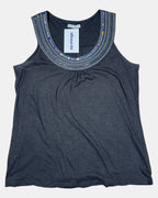 Y2K Tank Top Black with Sequins | Size 14