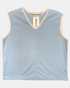 Light Blue Tank Top with White Trim