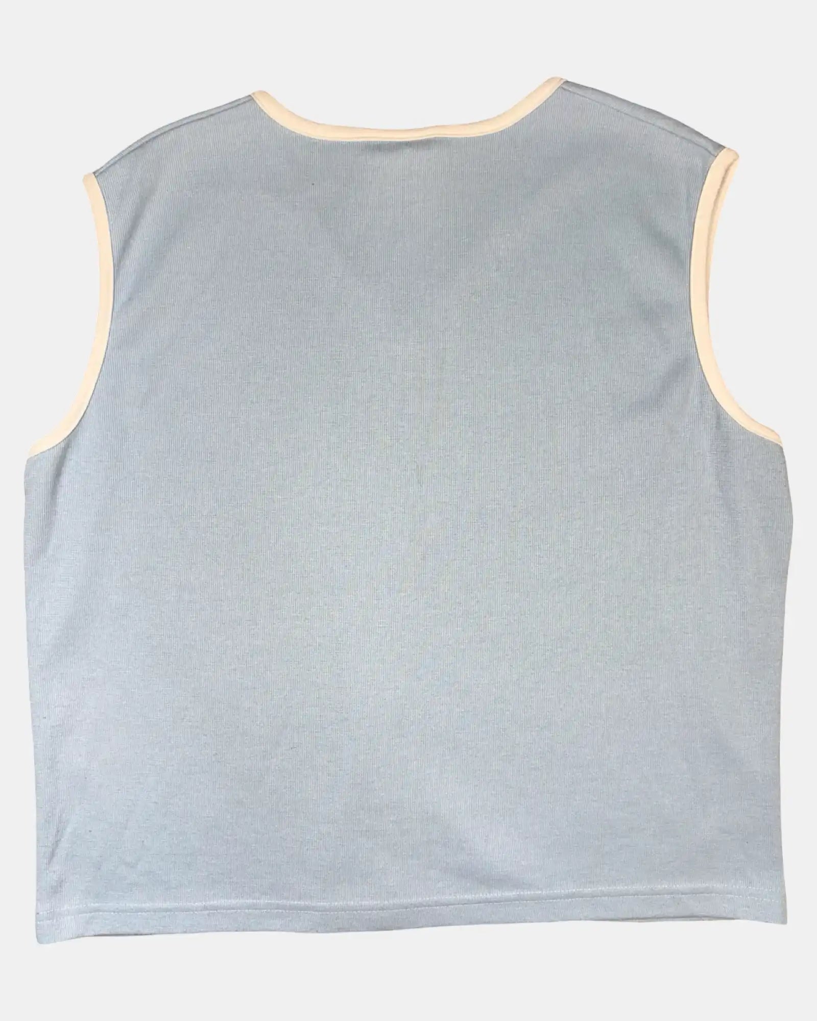 Light Blue Tank Top with White Trim