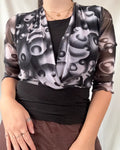 90s Wrap Mesh Black & White Long Sleeve