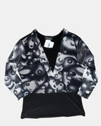 90s Wrap Mesh Black & White Long Sleeve