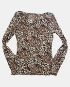 Brown Flowy Tie-Up Long Sleeve