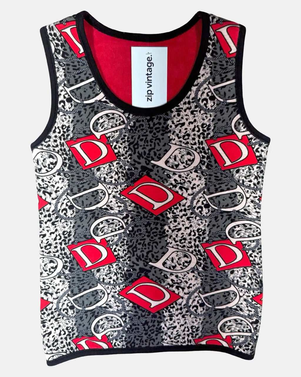 Y2K Patterned Red Top