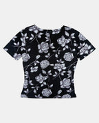 Black & Purple Floral Top