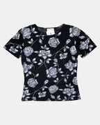 Black & Purple Floral Top