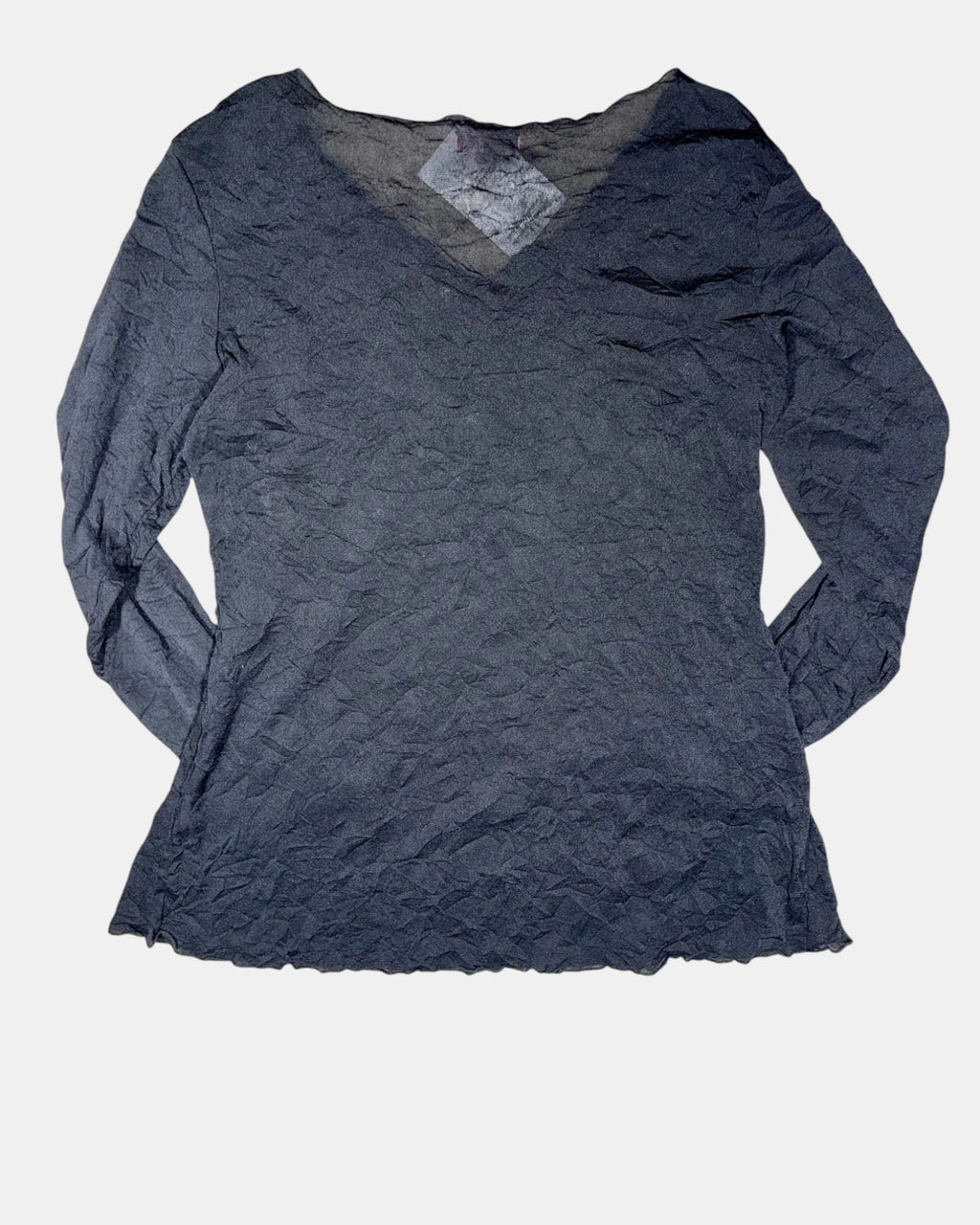 Black Mesh Long Sleeve Top | Size L