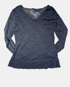 Black Mesh Long Sleeve Top | Size L