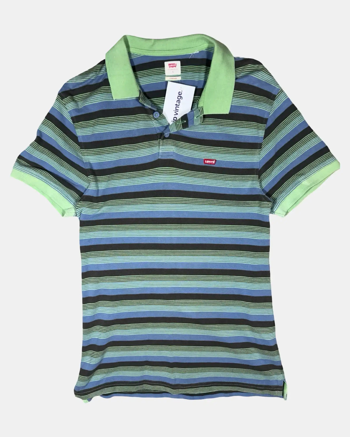 Levi's Green & Blue Striped Polo Shirt