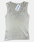 Green Beaded Singlet Top