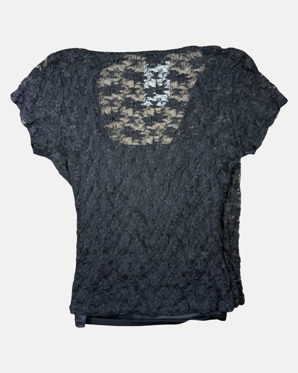 Black Mesh Wrap Top