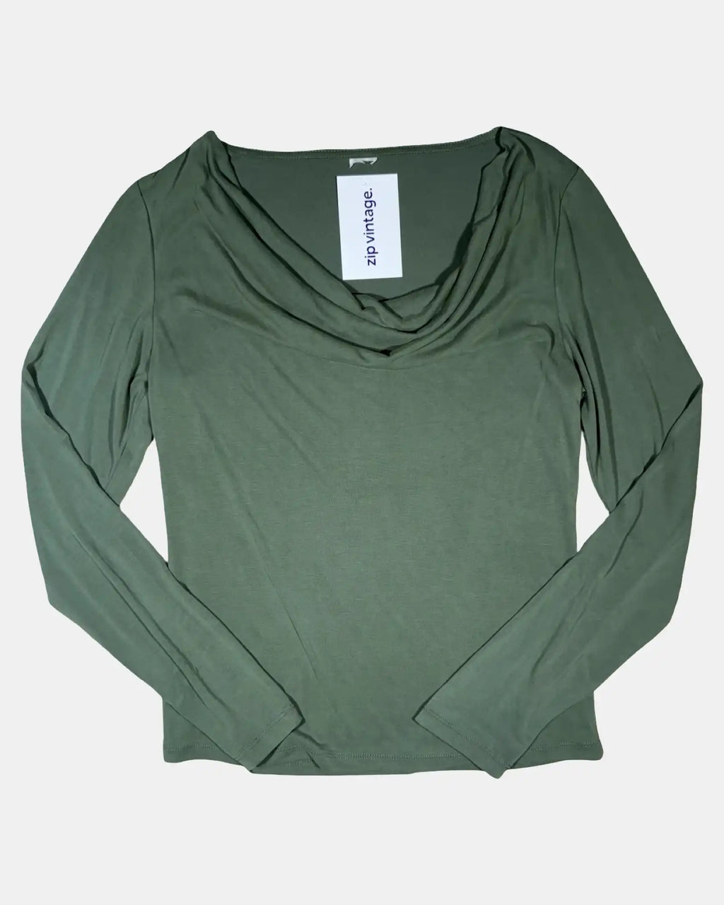 Green Long Sleeve Scoop Neck Top