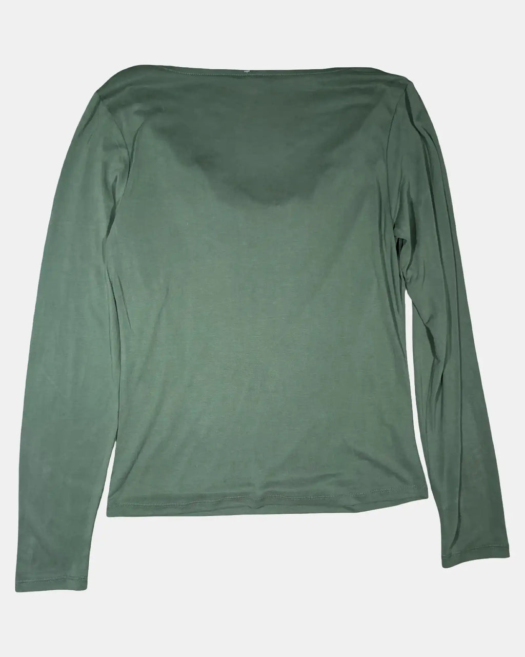Green Long Sleeve Scoop Neck Top
