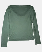 Green Long Sleeve Scoop Neck Top