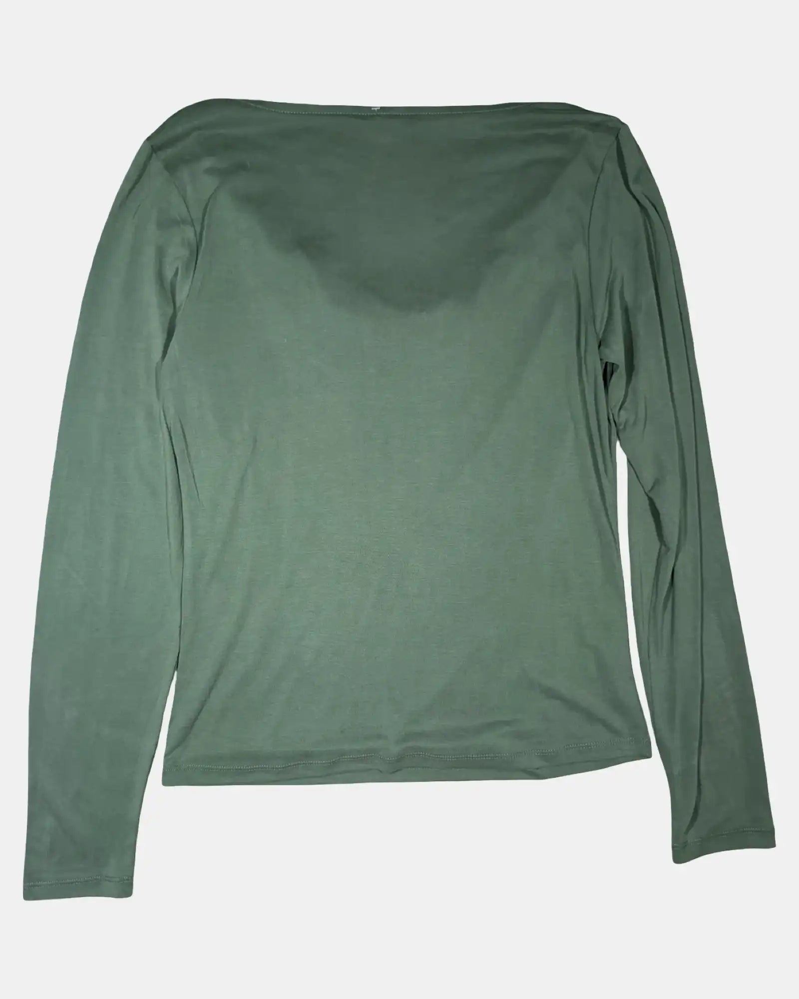 Green Long Sleeve Scoop Neck Top