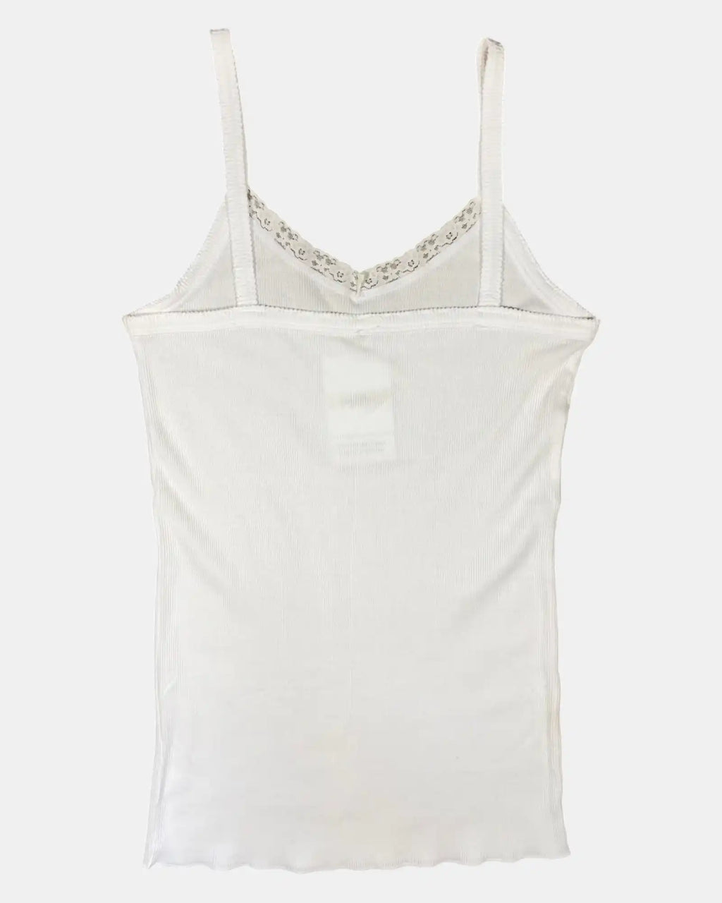 White Cami Singlet Ribbed