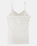 White Cami Singlet Ribbed