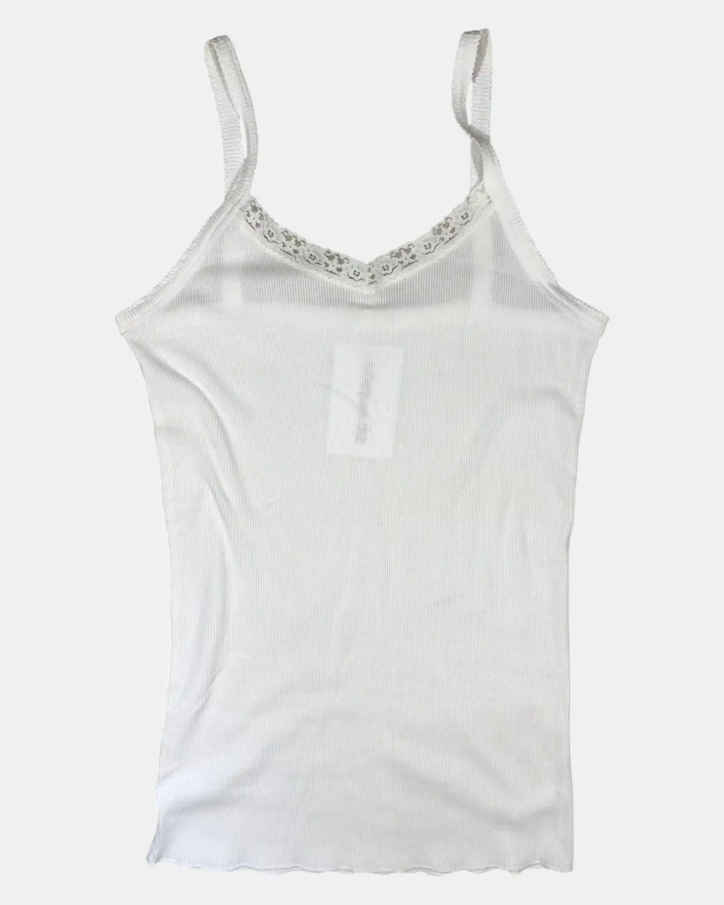 White Cami Singlet Ribbed