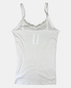White Cami Singlet Ribbed