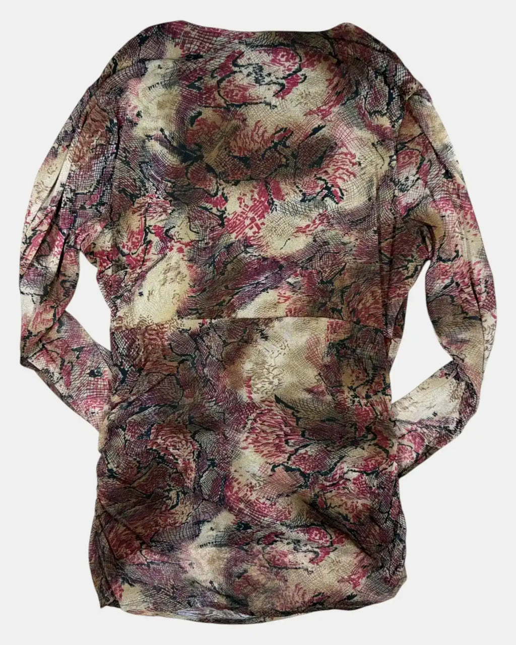 Red Black & Brown Mesh Wrap Top