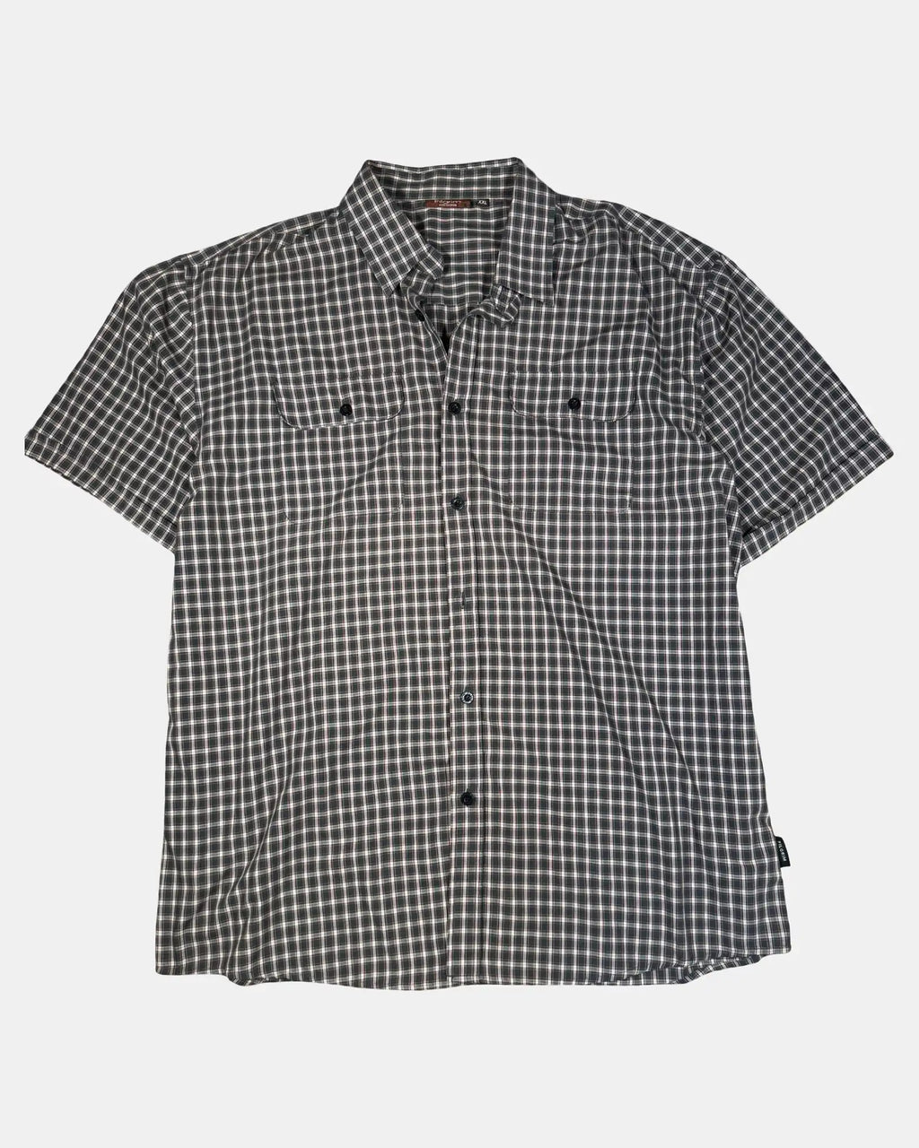 Red & Grey Button-Up