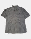 Red & Grey Button-Up