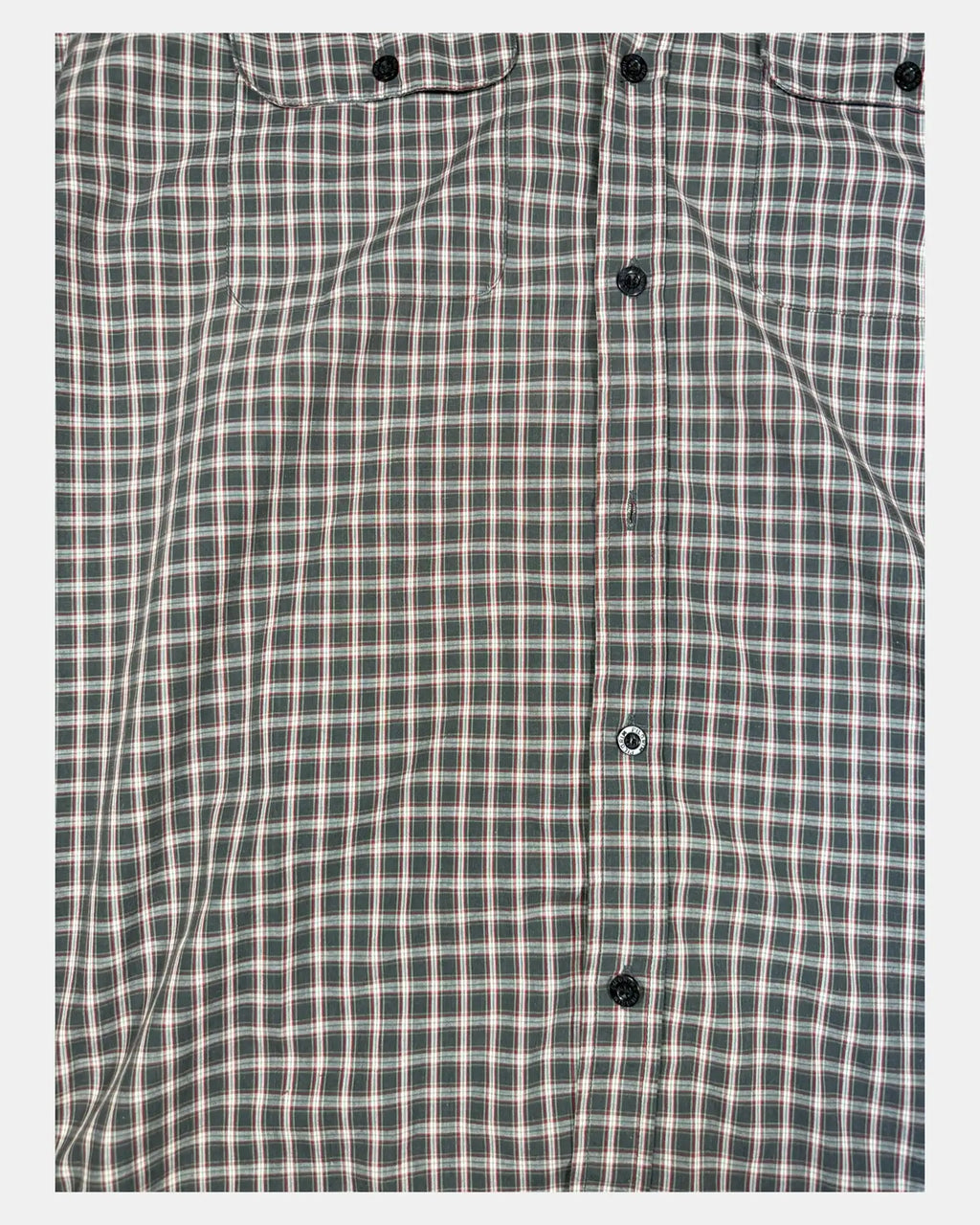 Red & Grey Button-Up