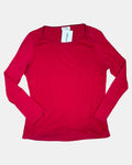 Red Long Sleeve Top with Black Trim