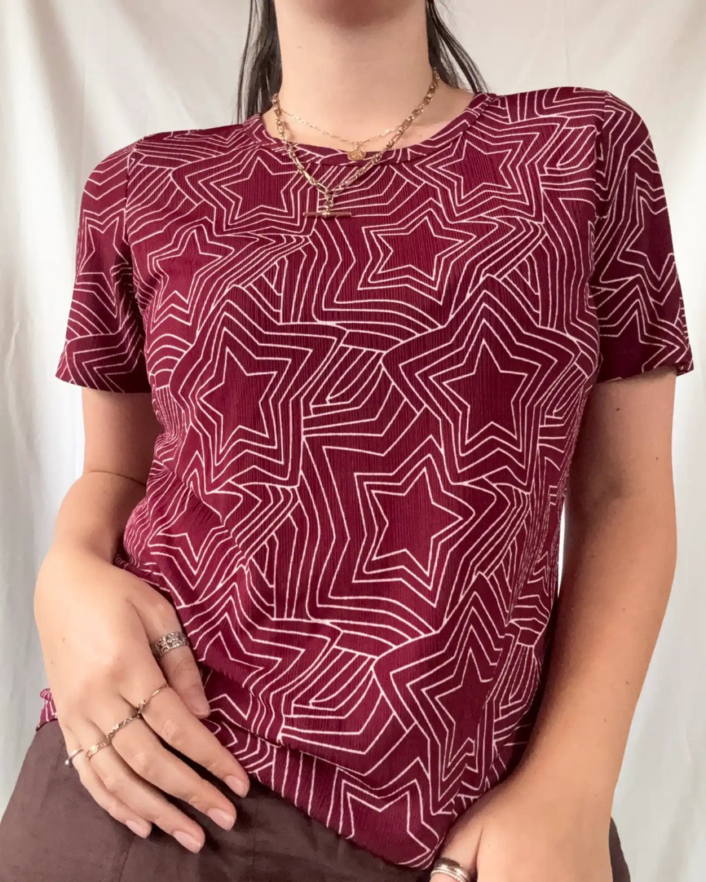 Burgandy Star Shirt